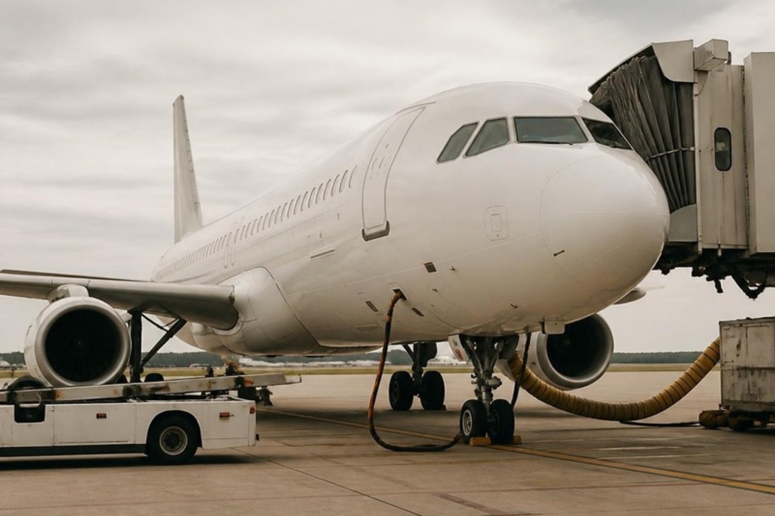Infrastructures aéroportuaires : avion au contact alimenté en air pré-conditionné et en 400 Hz