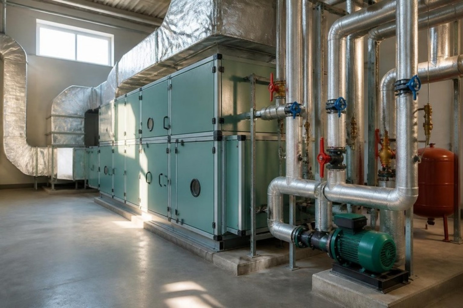Audit CVC : centrale de traitement d'air et réseaux hydrauliques d'un local technique